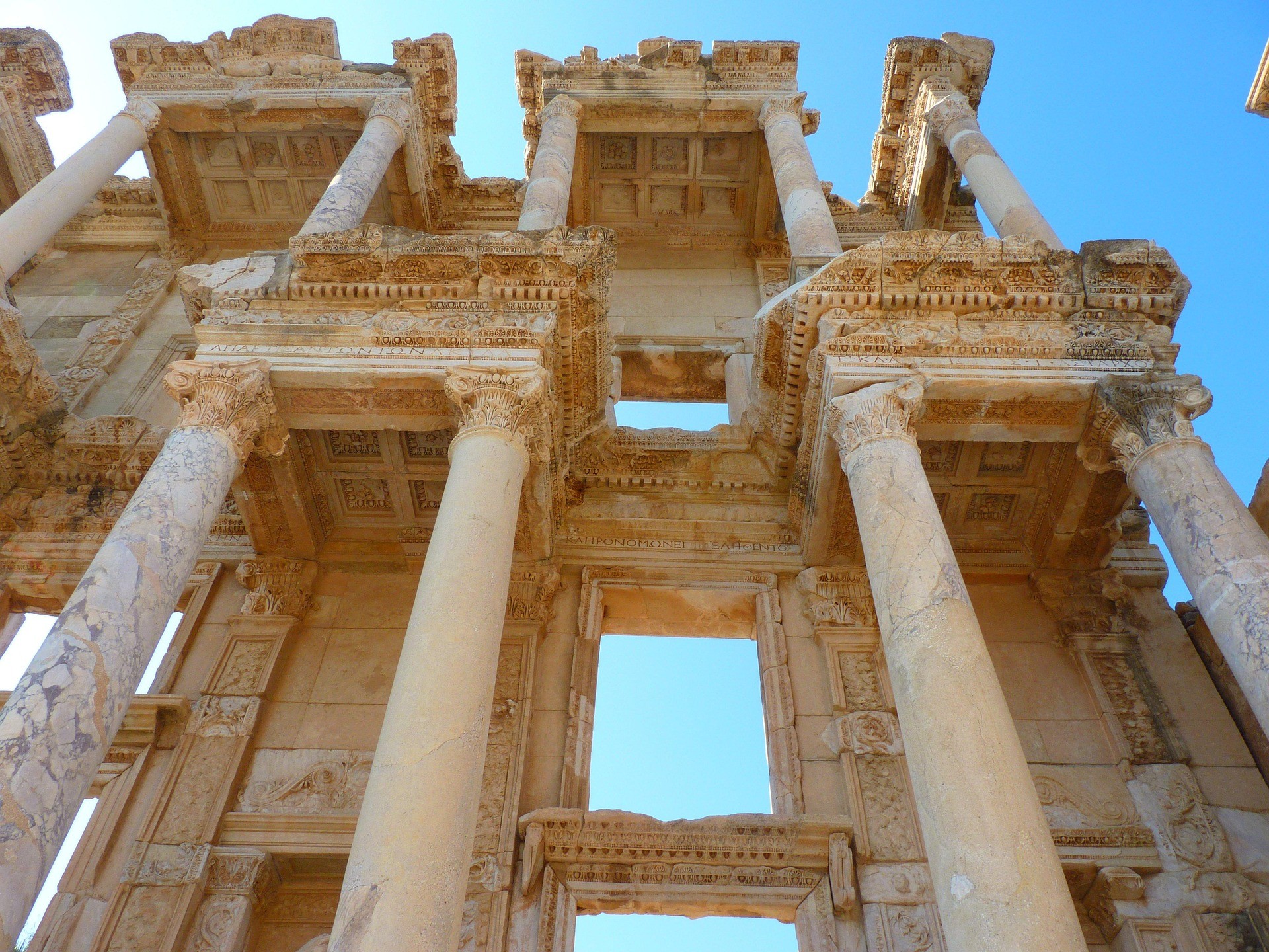 Library of Celsus facade at the ancient city of Ephesus, Turkey